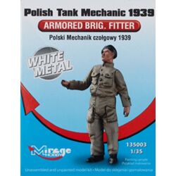 Kép 2/2 - Mirage Hobby Polish Tank Mechanic 1939 Armored Fitter White Metal 1:35 (135003)