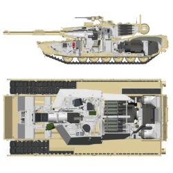Kép 2/3 - Rye Field Model M1A1/A2 Abrams w/Full Interior 2 in 1 1:35 (5007)