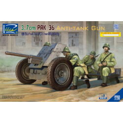 Kép 2/2 - Riich German 3.7cm Pak 36 Anti-Tank Gun(model kitsx2)w/Metal gun barrel 1:35 (RV35026)