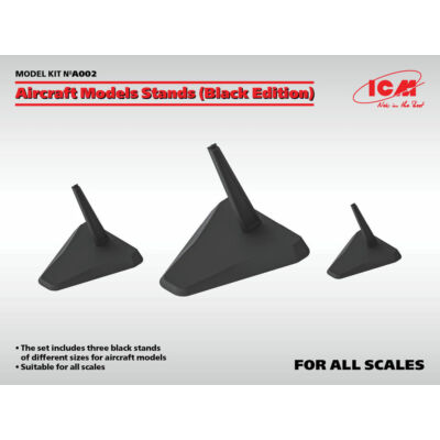 ICM Aircraft Models Stands (Black Edition)(for 1:144, 1:72, 1:48 und 1:32)  (A002)
