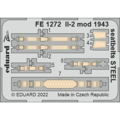Eduard Il-2 mod. 1943 seatbelts STEEL 1/48 1:48 (FE1272)