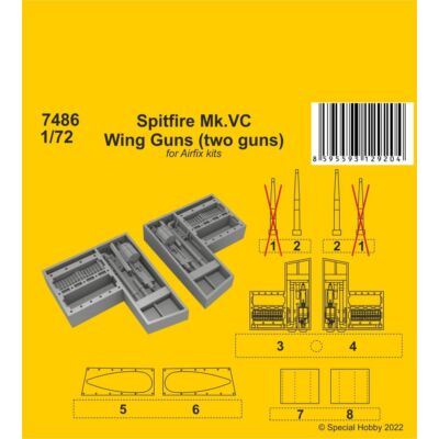 CMK Spitfire Mk.VC Wing Guns (two guns) / for Airfix kit 1:72 (129-7486)