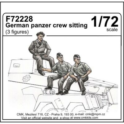 CMK German panzer crew sitting (3 fig.) 1:72 (F72228)