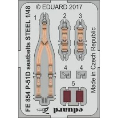 Eduard P-51D seatbelts STEEL for AIRFIX 1:48 (FE854)