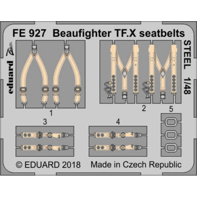 Eduard Beaufighter TF.X seatbelts STEEL for REVELL 1:48 (FE927)