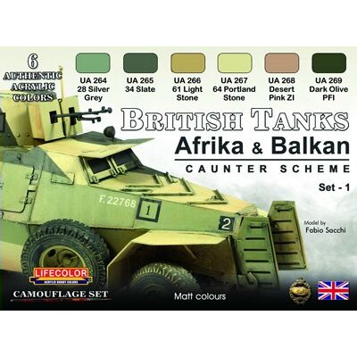 Lifecolor Paint Set British Tanks WWII Afrika (CS43)