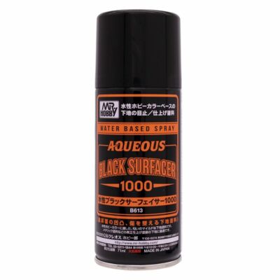 Mr Hobby Aqueous Black Surfacer 1000 Spray (170 ml) B-613