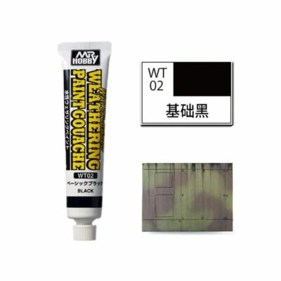 Mr Hobby Weathering Paint Gouache Black - Water-based (20 ml) WT-02