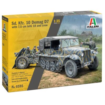 Italeri 1:35 German Sd.Kfz. 10 Demag D7 with Le.IG18 with Crue (6595)