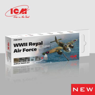 ICM Acrylic Paint Set for WWII Royal Air Force (3018)