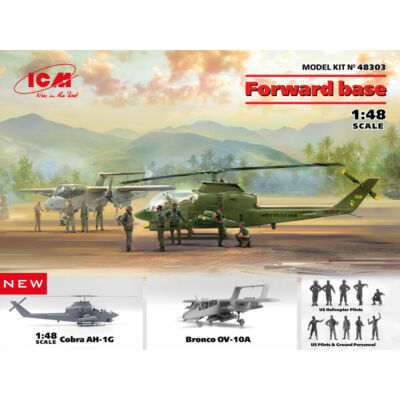 ICM Forward base Cobra AH-1G+Bronco OV-10A w.US Pilots&Ground Person a. HelicoPilots 1:48 (48303)