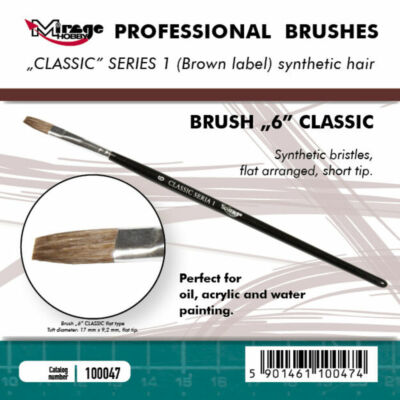 Mirage Hobby MIRAGE BRUSH FLAT HIGH QUALITY CLASSIC SERIES 1 size 6  (100047)