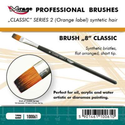 Mirage Hobby MIRAGE BRUSH FLAT HIGH QUALITY CLASSIC SERIES 2 size 8  (100061)