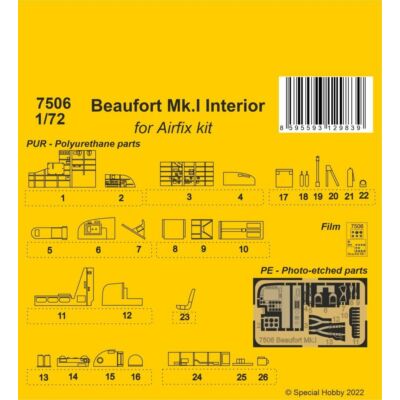 CMK Beaufort Mk.I Interior for Airfix kit 1:72 (129-7506)