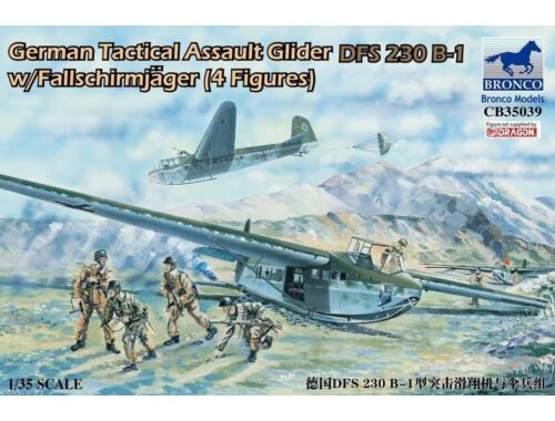 Bronco German Tactical Assault Glider DFS 230 B-1 w/Fallschirmjäger (4 Figures) 1:35 (CB35039)