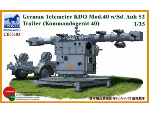 Bronco German Telemeter KDO Mod.40 w/Sd.Anh 52 Trailer (Kommando-Gerät 40) 1:35 (CB35103)