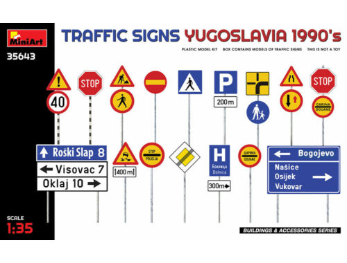 Miniart Traffic Signs. Yugoslavia 1990's 1:35 (35643)