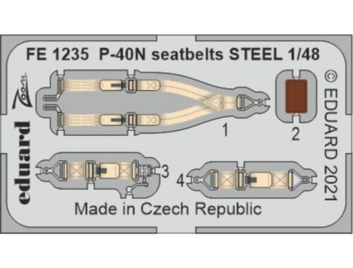 Eduard P-40N seatbelts STEEL, for ACADEMY 1:48 (FE1235)