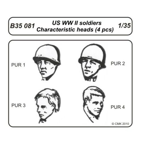 CMK US WWII soldiers - character.heads 4 pcs 1:35 (B35081)