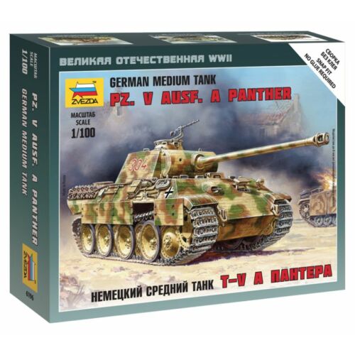 Zvezda Pz.Kpfw.V Panther Ausf.A Military small set 1:100 (6196)