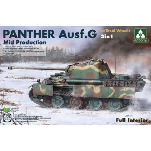 Takom WWII German Tank Panther Ausf.G Mid w/Steel Wheels 2in1 1:35 (2120)