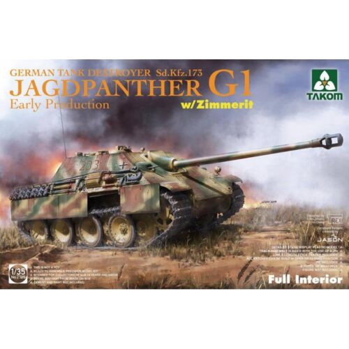 Takom Jagdpanther G1 early production German Tank Destroyer Sd.Kfz.173 w/Zimmerit/full inter 1:35 (2