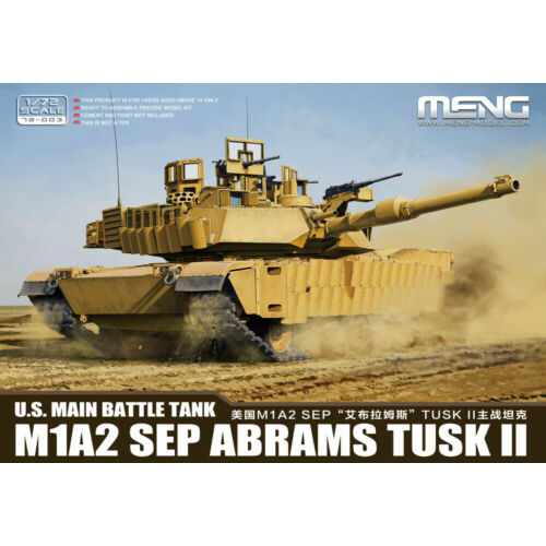 Meng U.S. Main Battle Tank M1A2 SEP Abrams TUSK II 1:72 (72-003)