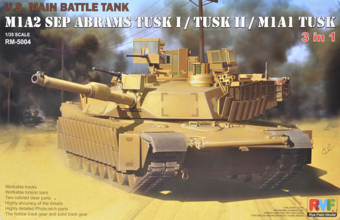 Rye Field Model M1A2 SEP Abrams Tusk I/Tusk II/M1A1 Tusk 1:35 (5004)