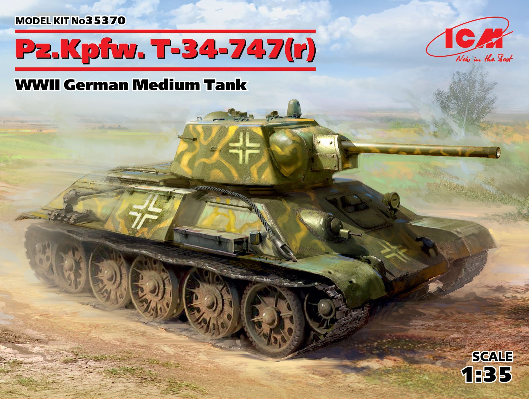 ICM Pz.Kpfw.T-34-747(r)WWII German Medium Tank 1:35 (35370)