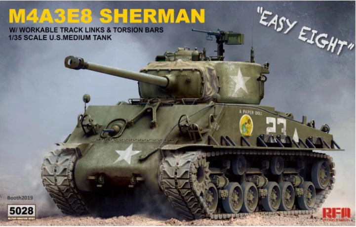 Rye Field Model SHERMAN M4A3E8 W/Workable Track links 1:35 (5028)